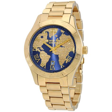 michael kors gold tone blue montana baguette|michael kors baguette watches for sale .